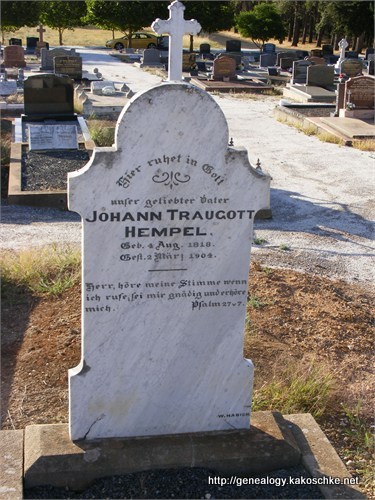 Headstone of Johann Traugott Hempel Senior